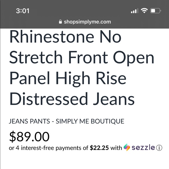 Boutique Distressed Rhinestone Jeans - Picture 2 of 6